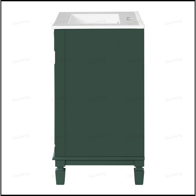 Meuble-lavabo à tablette réglable 24 po avec lavabo en céramique, Blanc