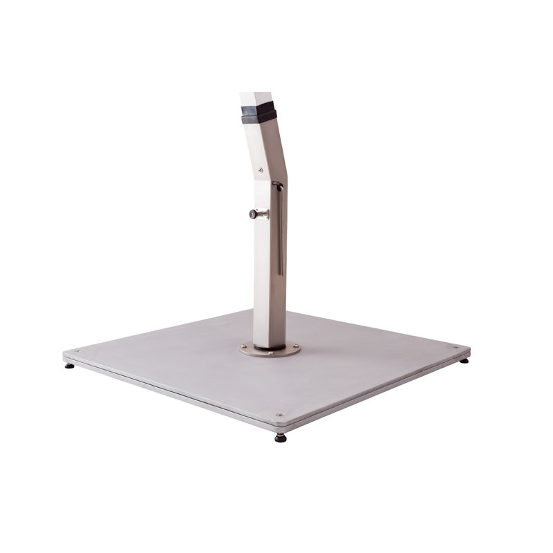 Picollo 10' Square Cantilever Umbrella, Silver Gray, Double Stack Metal Plate
