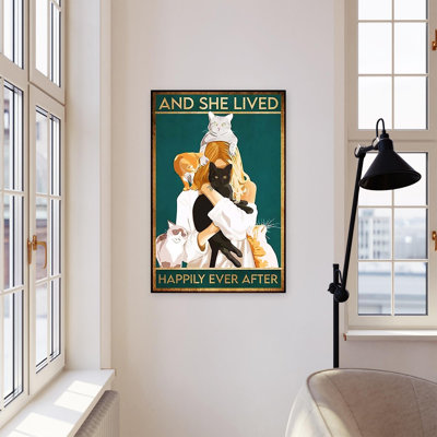 " And She Lived Happily Ever After 3 - 1 Piece Rectangle Graphic Art Print On Wrapped Canvas "