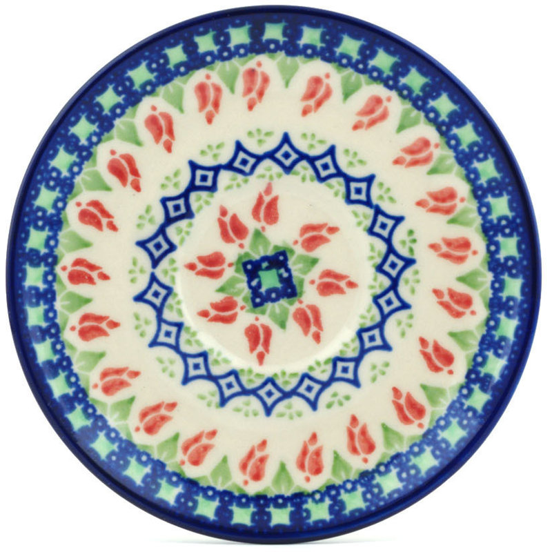Tulips And Diamonds Stoneware Saucer