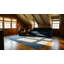 Antique Striped Flat Weave Cotton Blue Indian Dhurrie Rug