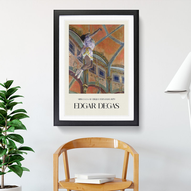 Circus Performer Miss La La by Edgar Degas - Picture Frame Art Prints, 36cm H x 27cm W x 2cm D, Black