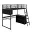 Lit mezzanine en métal avec DEL, bureau et tablettes-1358607176