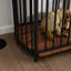 Mobilier de cage pour chien, chenil pour table d'appoint avec portes doubles-2118053810