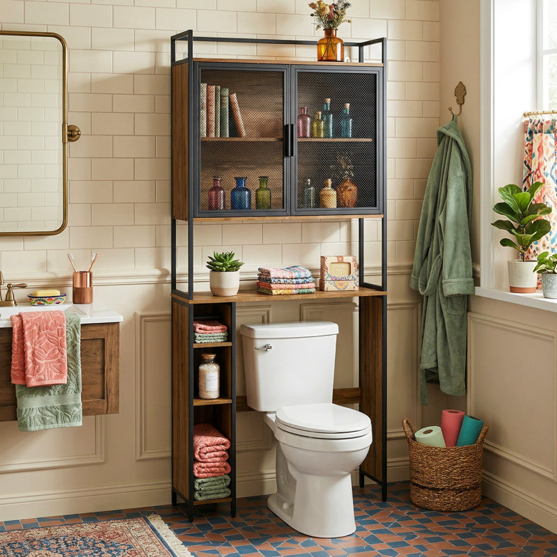 Rangement autoportant au-dessus de la toilette Saidou