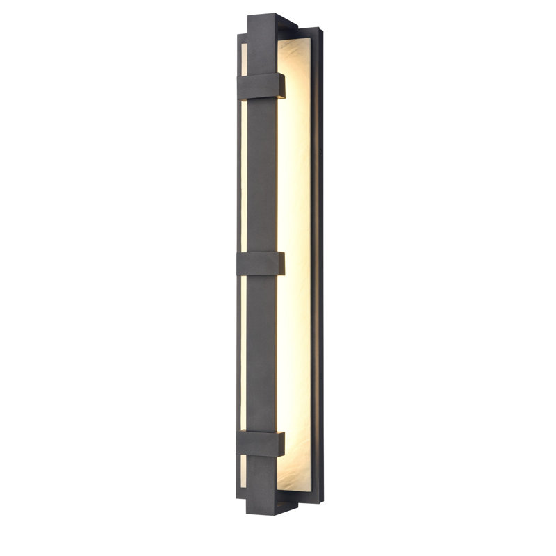 24" Crossroads Outdoor Aluminum Sconce in Charcoal Black Finish