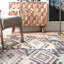 Tapis beige à motif géométrique Screven-1198513742