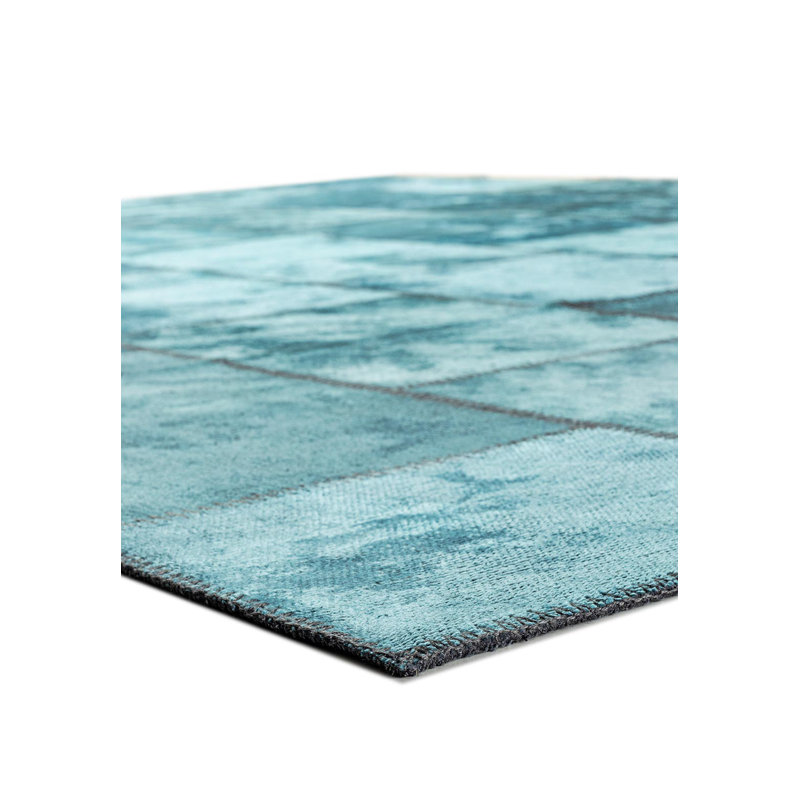 Rapture Patchwork Area Rug in Blue, Rectangle 9' x 12'