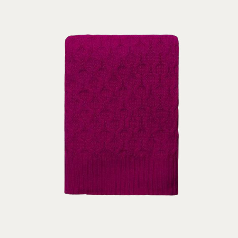 Theo Texture Alpaca Throw, Peony