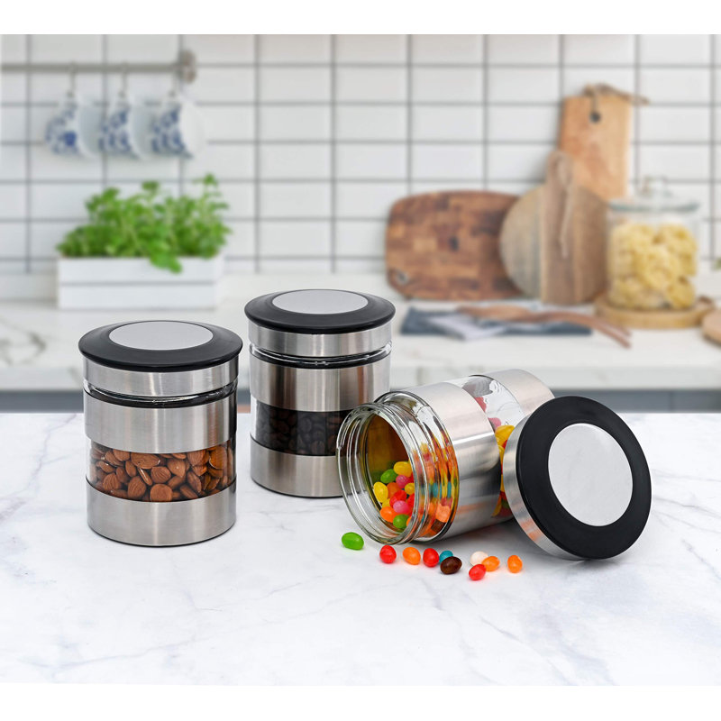 Contenant de rangement hermétique pour comptoir de cuisine avec fenêtre, [ensemble de 3]