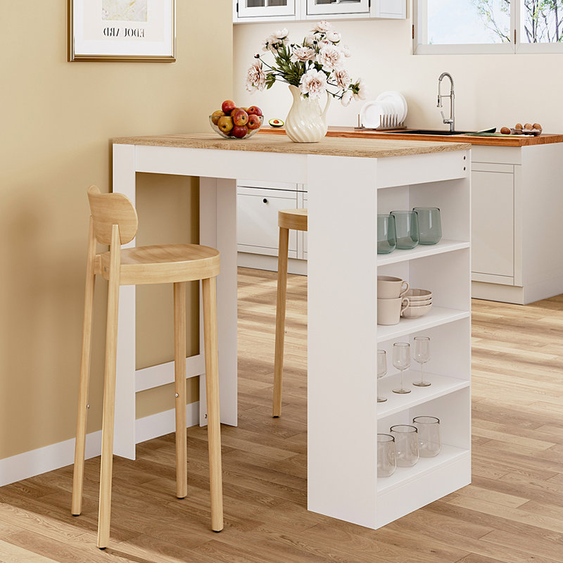 Takaia Dining Table, White, Brown