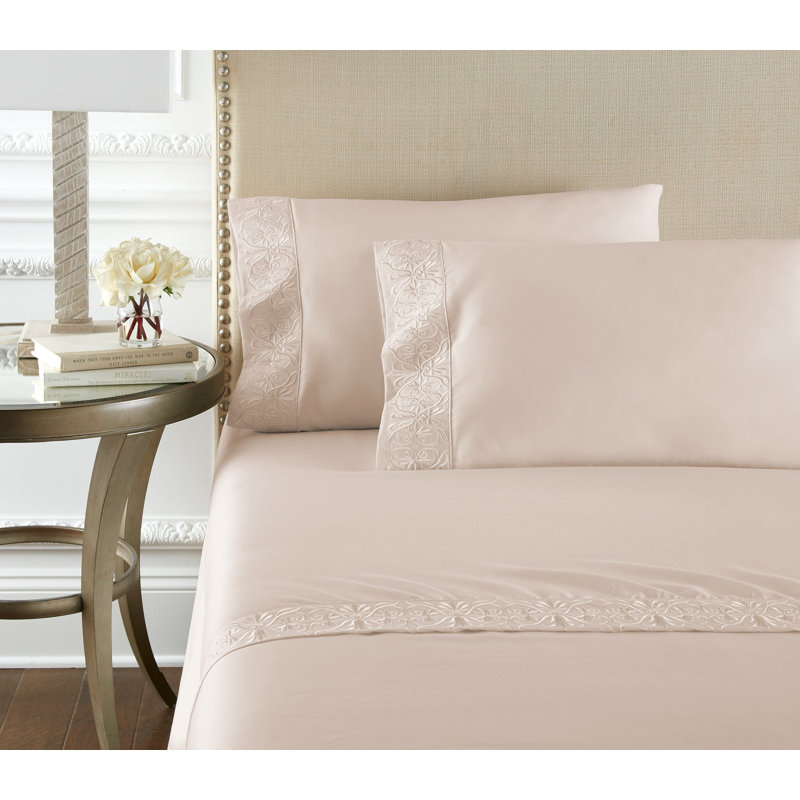 Ariane Sheet Set, King Sheet Set + 2 Pillowcases, Ivory