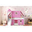 Lit mezzanine double rose avec glissade et tour. Bois massif et structure pour plus de stabilité. Espace de rangement spacieux. Capacité de poids de 400 lb Pour les enfants de plus de 6 ans. L 96 po x l 57,9 po x H 75 po.