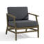 Chaise longue d'extérieur en bois de teck avec coussin et accoudoirs Clinkscales-114983510-114983511