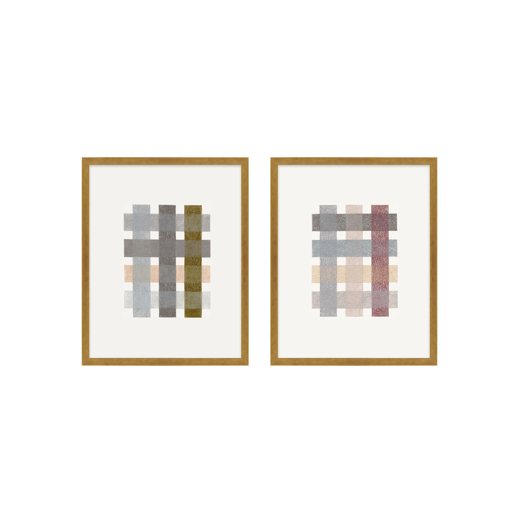 Lancel Untitled (gridlock) Vertical by Beth James - Framed Wall Art, 30'' H X 48'' W X 1.25'' D, Gold Framed