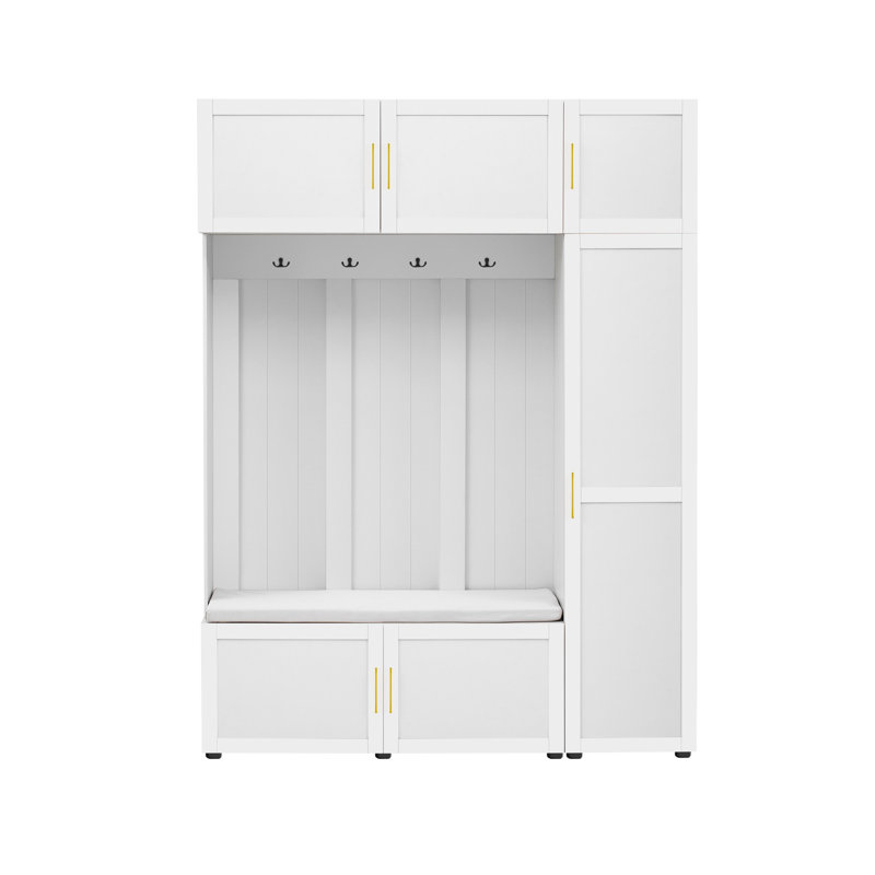 Ridgewood 59.05 " Wide Hall Tree, Ancient White