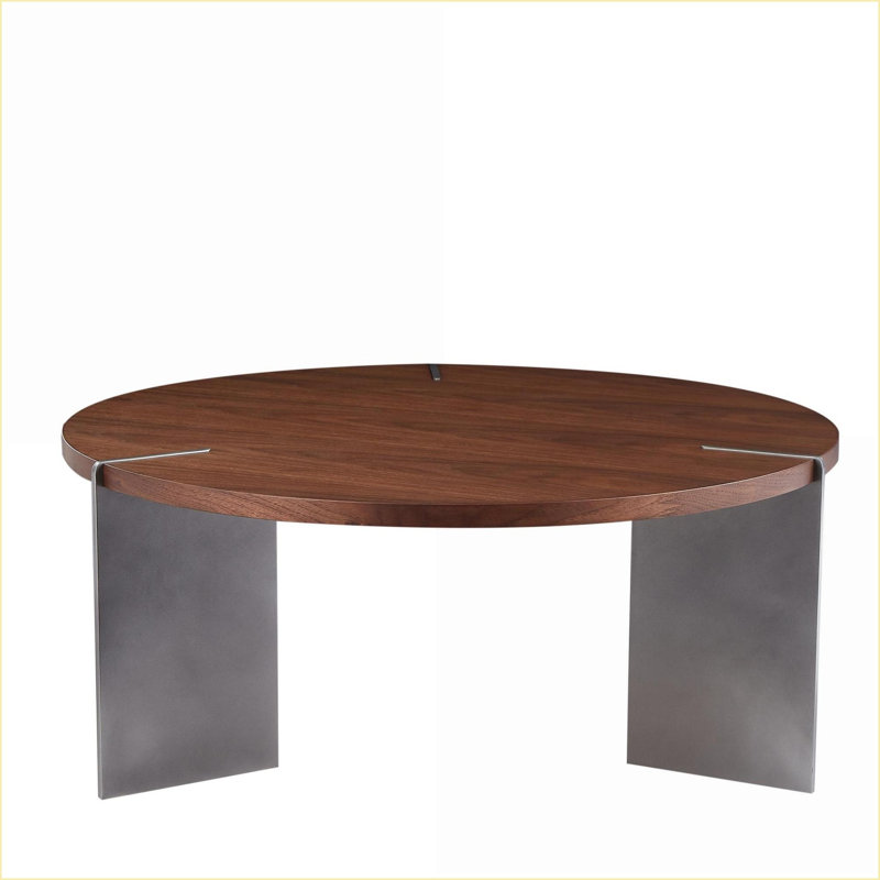 Table basse moderne en chêne noir pour le salon, plateau facile à nettoyer et amp; Structure en métal robuste, Noir