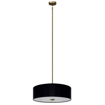 Tambour furtif noir Whitfield Lighting Sh2207-Pwng 22 po de diamètre 7 po de hauteur