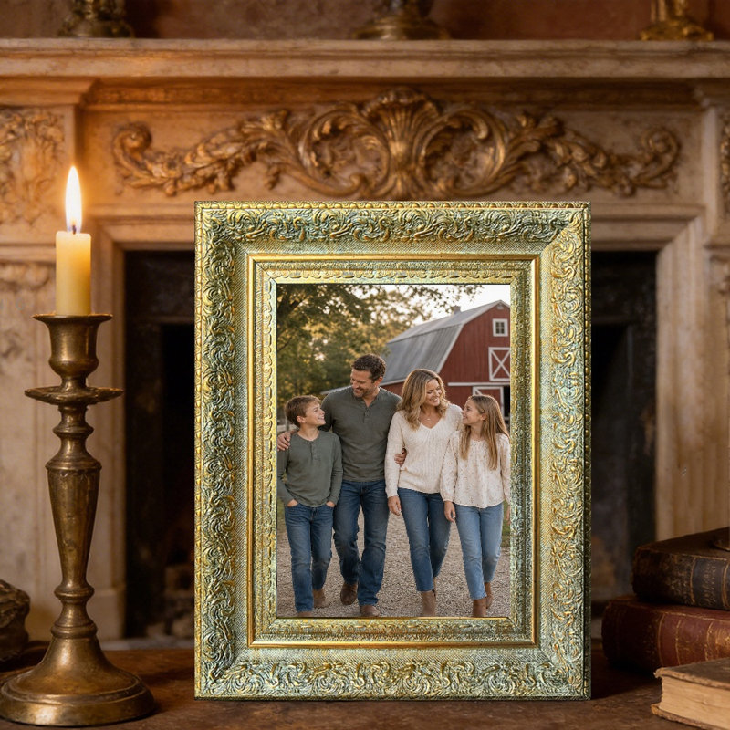 Cadre pour manteau de cheminée pour cadeaux de fête des Mères, Antique Gold, 1, 11" W x 14" H