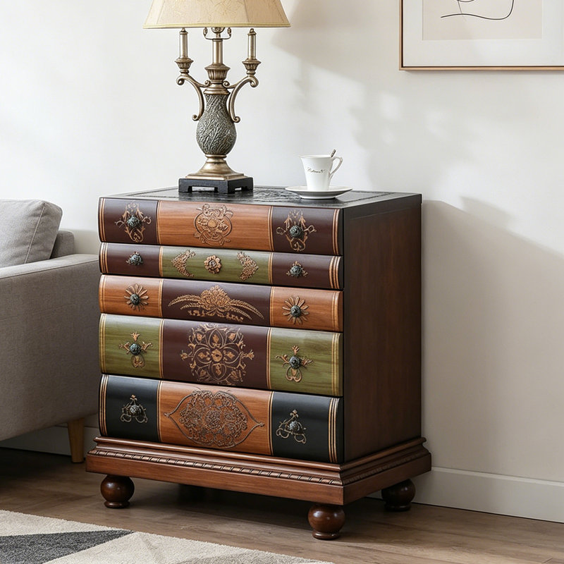 Commode d'appoint en bois rétro