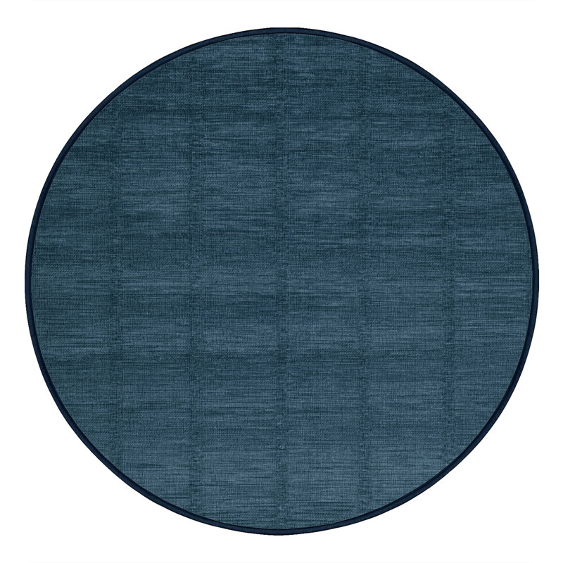 Machine Washable Solid Gray Area Rug, Round 8'