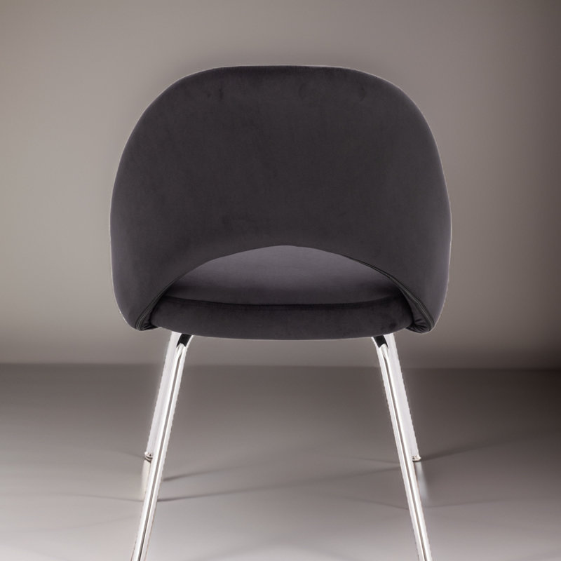 Chaise parsons en velours Yori, Noir