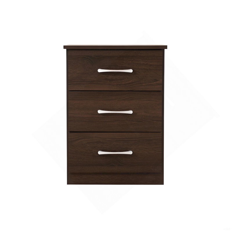 Contemporary Wenge Nightstand With Drawer, Dark Brown