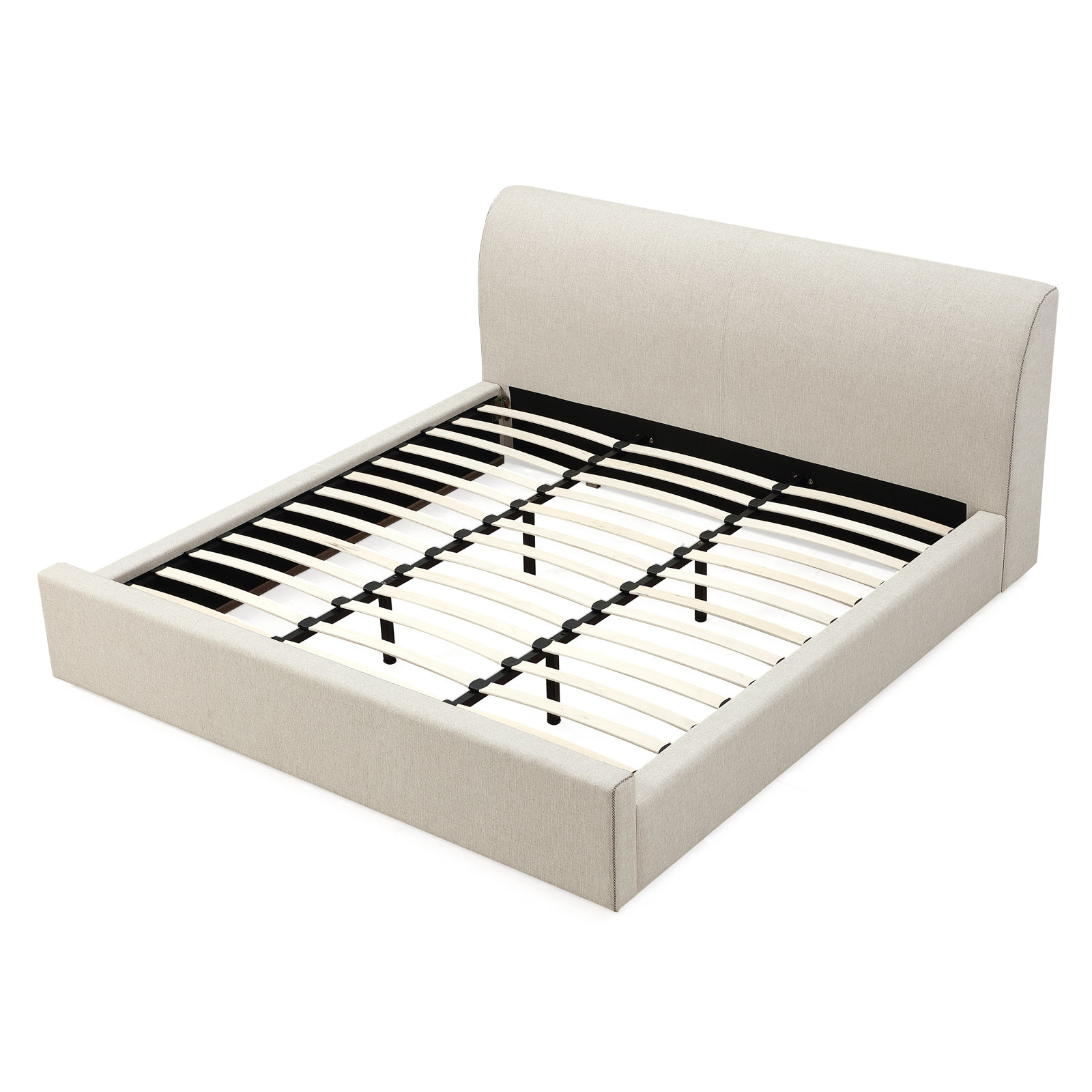 Linen Upholstered Platform Bed, Full