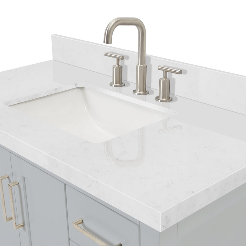 Meuble-lavabo simple 42 po ARIEL Moille, Gris, Rectangular