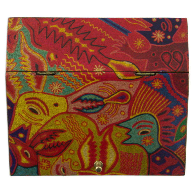 Boîte à bijoux Huichol Cosmogony on Decoupage