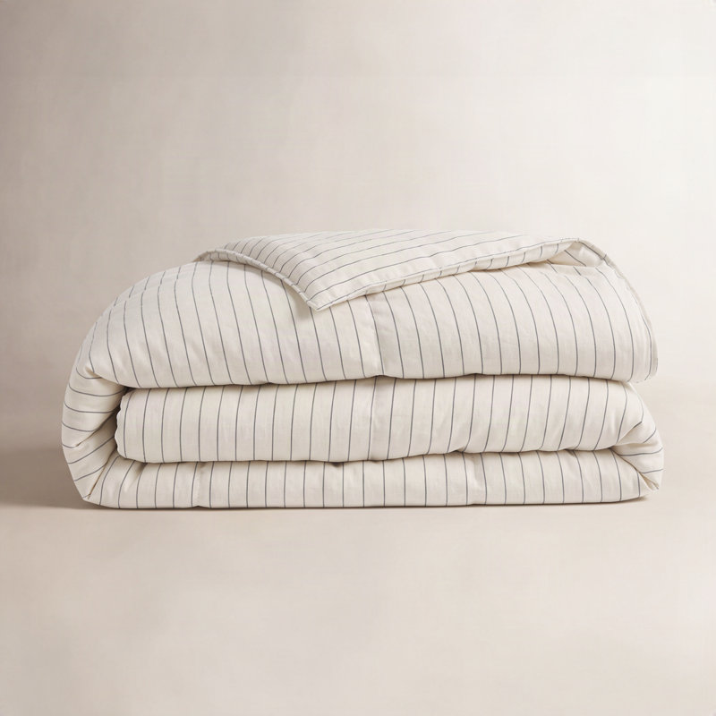 Blake Duvet Cover, Queen, Cream/Gray