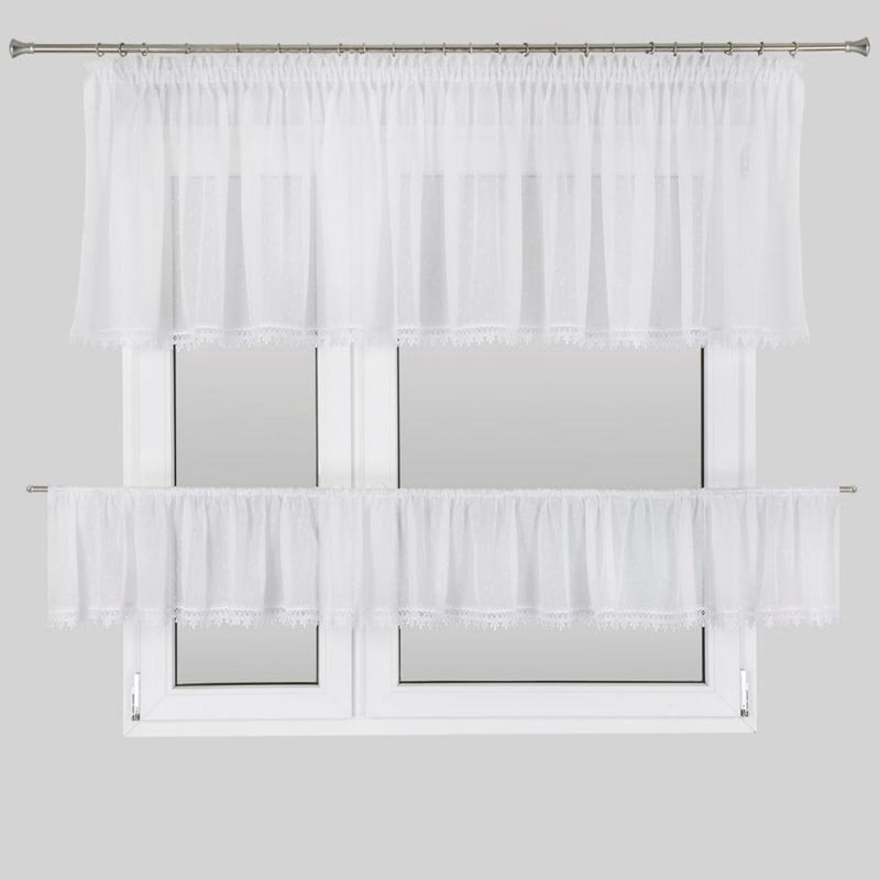 Ahniyla Solid Colour Tailored Kitchen Curtain
