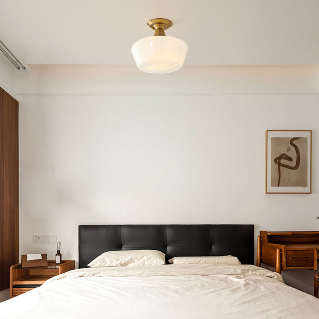 Horst 1 - Light 11.81'' Glass Shade Semi-Flush Mount Light Fixture Etta Avenue™