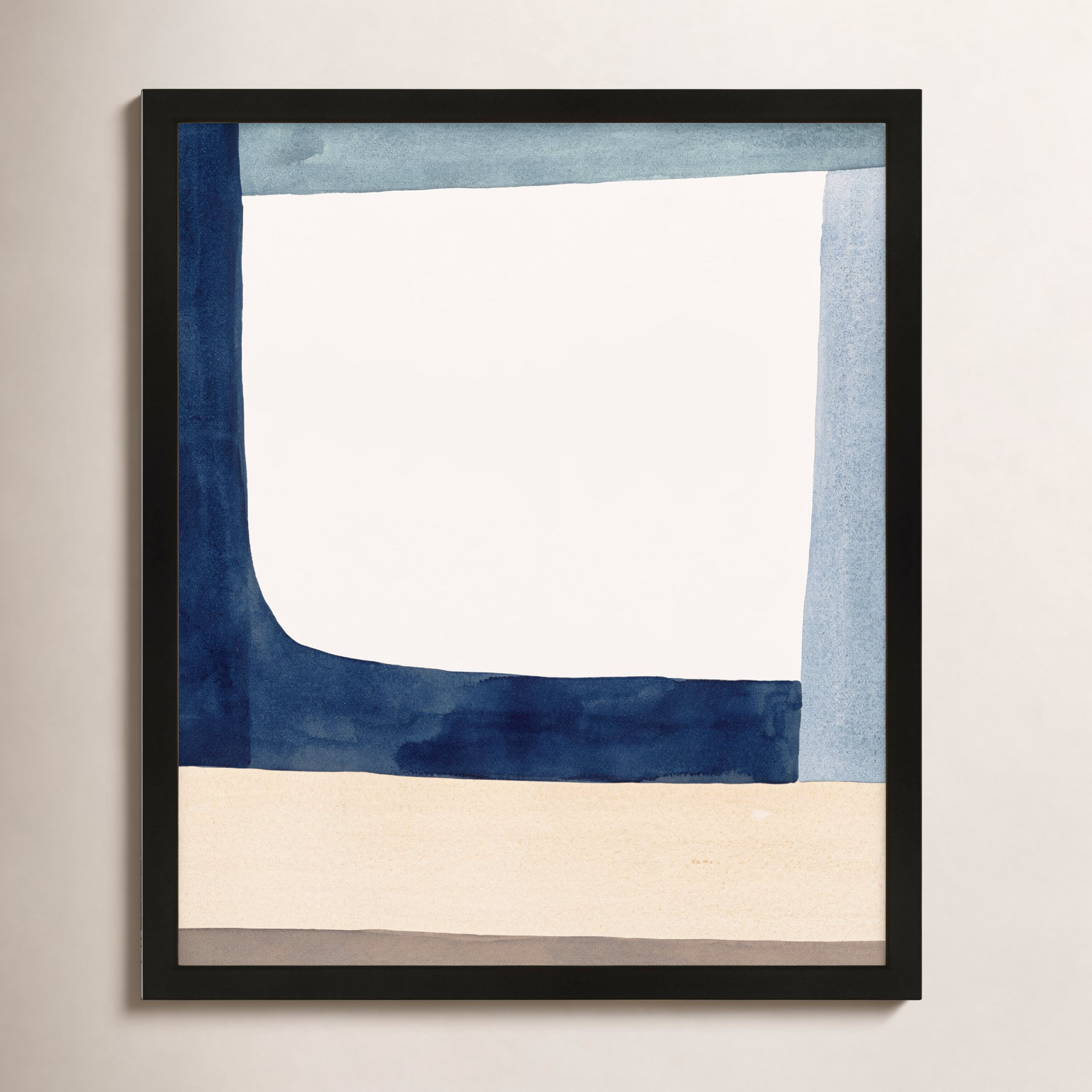 Composition In Blue 1 by Julia Balfour, Black Framed Paper, 20" H x 16" W x 1.25" D