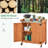 40? H Garden Potting Bench Table with Lockable Castors-562766459