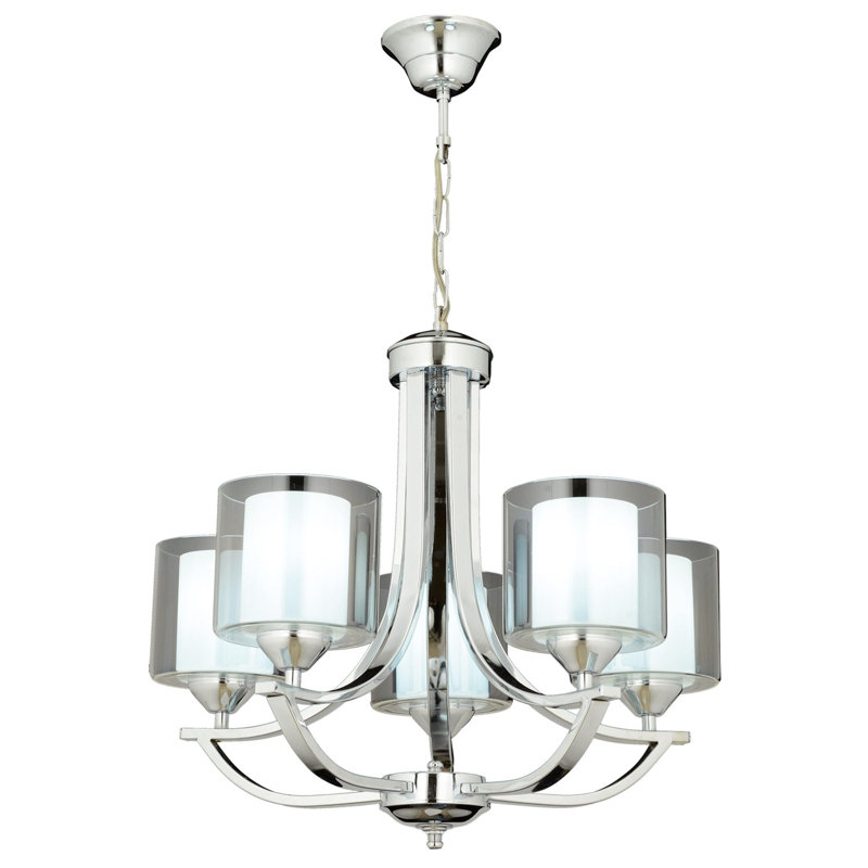Lustre classique 5 lumières Empire, Chrome