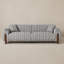 Canapé 93 po en chenille rayé de style moderne Mid-Century avec 2 coussins et pieds en bois