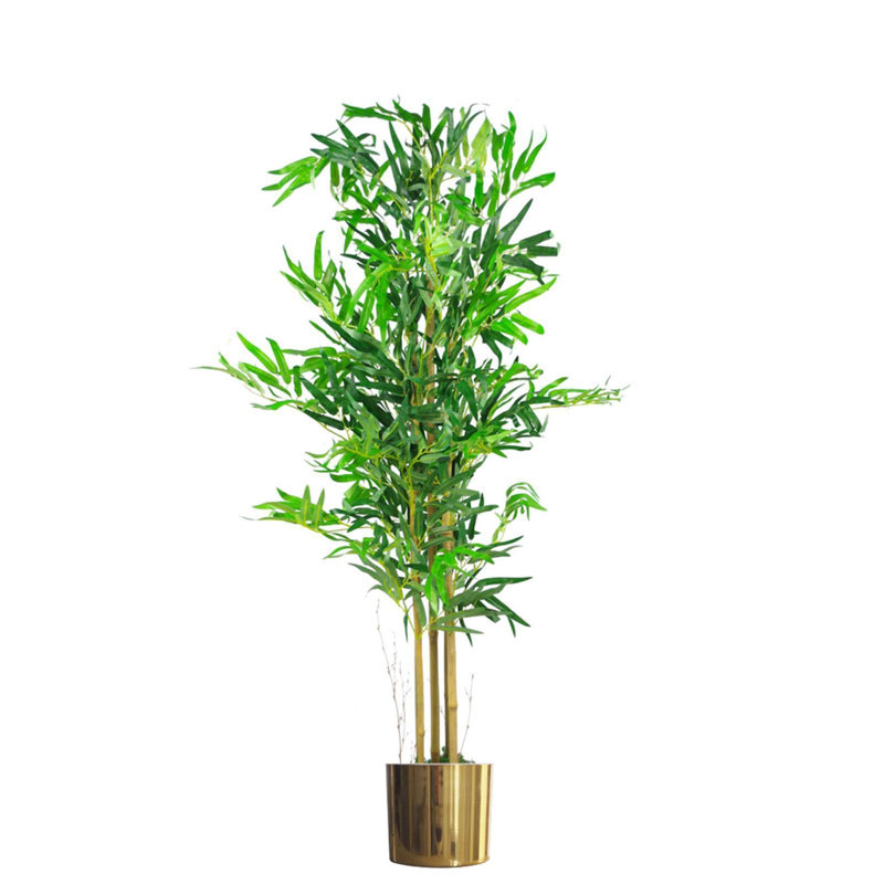 Faux Plant in Metal Planter, 120cm H x 60cm W x 60cm D, Gold