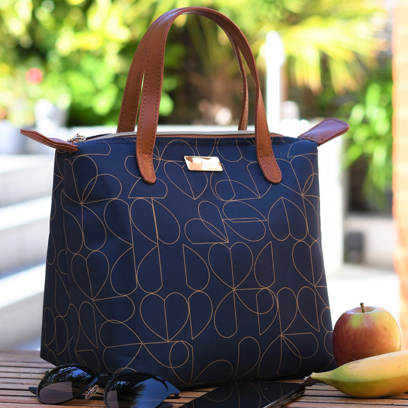 Navy Brokenhearted Luxury Picnic Tote Bag