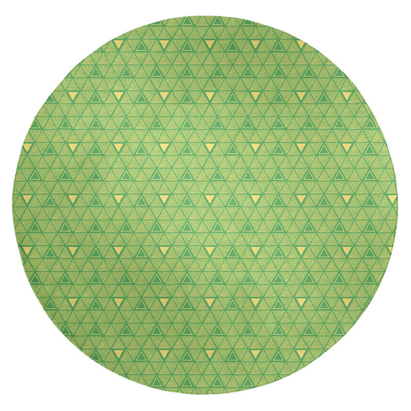 Chenille Geometric Indoor Rug, Round 5'
