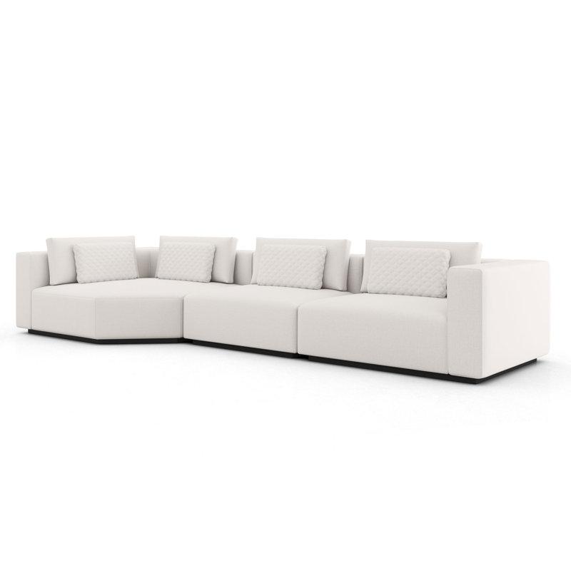 Canapé et méridienne modulaire en tissu de performance révolutionnaire de 155 po Ayton, Face à la droite