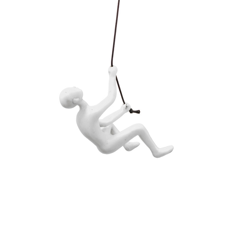 Billie-Jean Climbing Man Wall Art, White