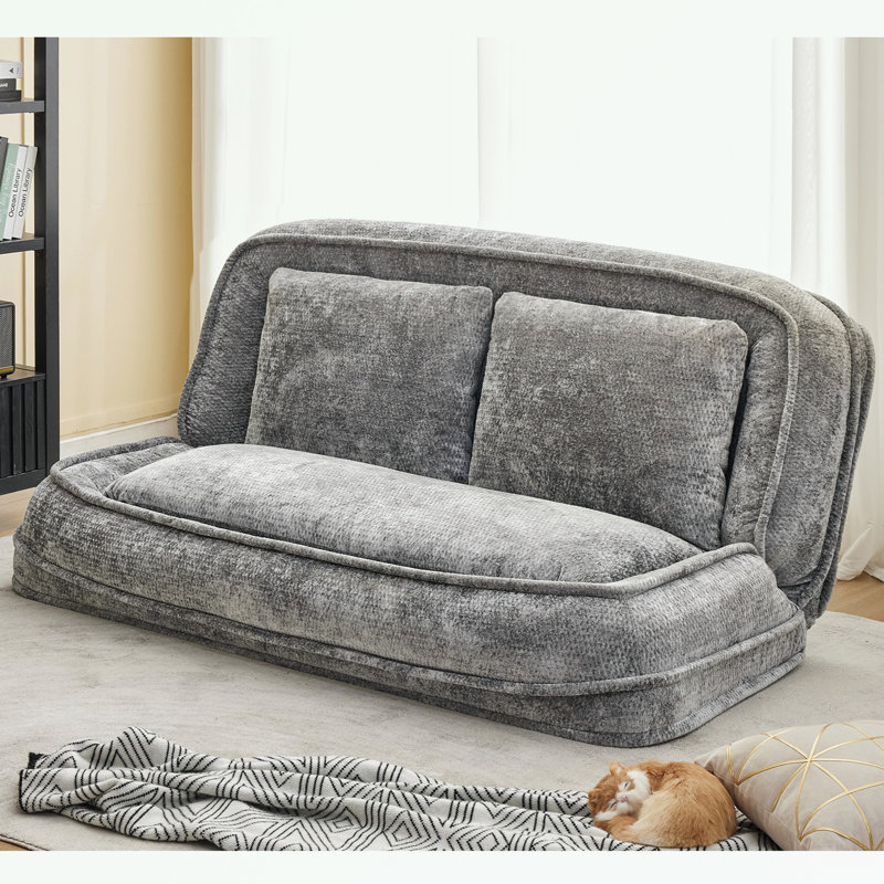 canapé-lit avec position réglable et coussin moelleux, Gris clair