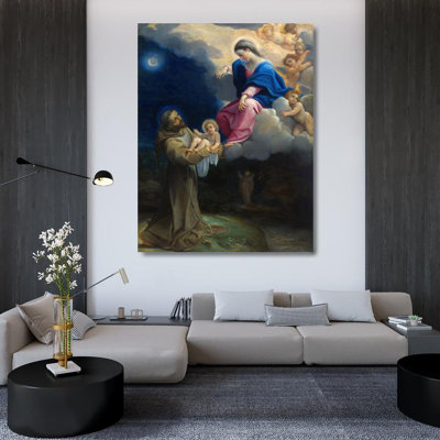 «The Vision of Saint Francis» par Ludovico Carracci, reproduction d'art sur toile tendue avec châssis