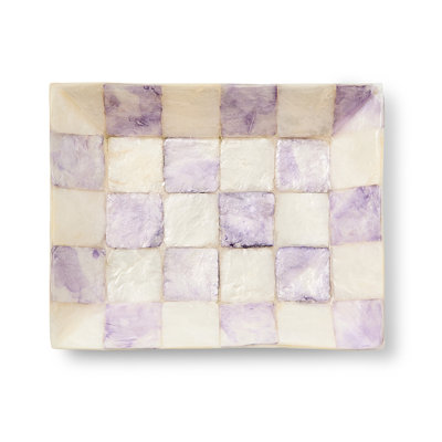 Violet Check Capiz Soap Dish