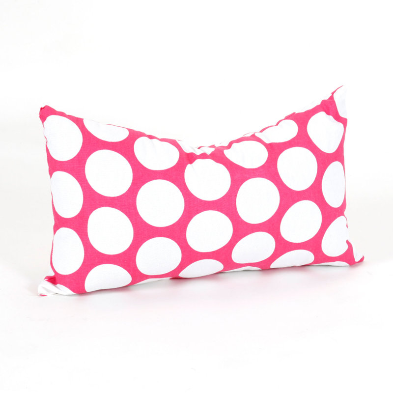 Coussin en coton Polka Dot Reg, Rose vif