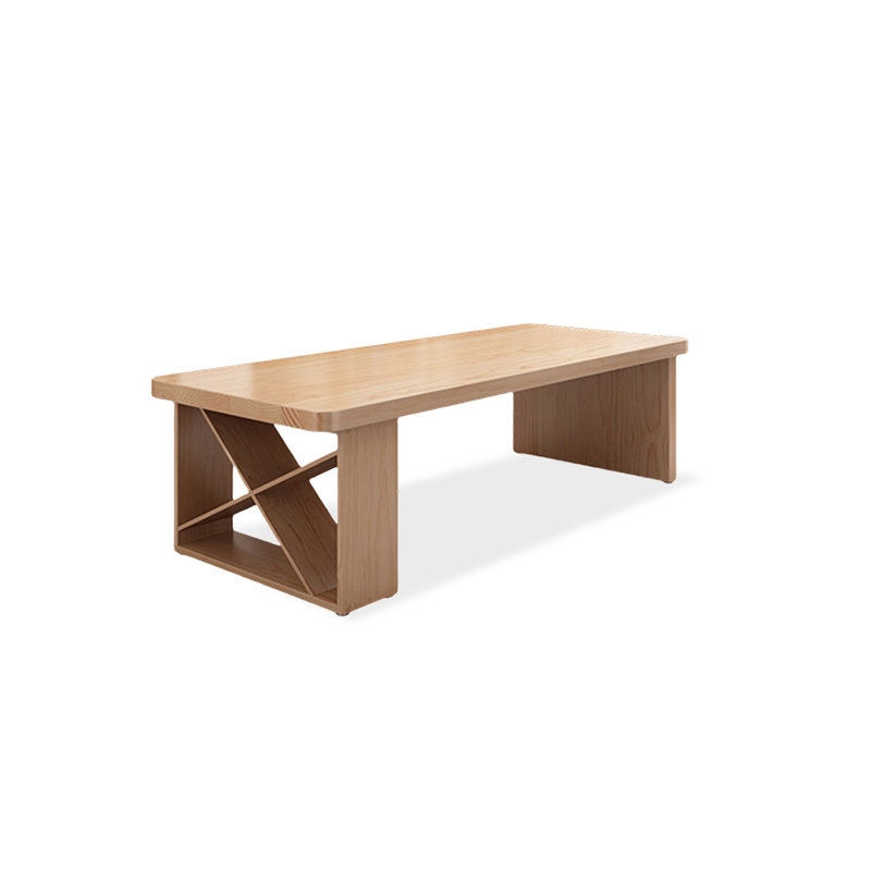 Bureau rectangulaire brun en bois massif, H 30,71 po x l 70,87 po x P 31,5 po