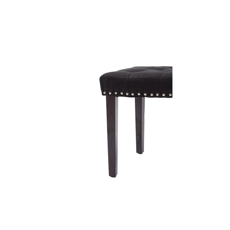 Banc en tissu capitonné Cabara (gris), Noir