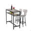 Ensemble de table de bar et de chaises, table carrée avec 2 tabourets, ensemble de pub pour 2 personnes, petit-déjeuner peu encombrant pour la cuisine, salon, salle de fête, gris