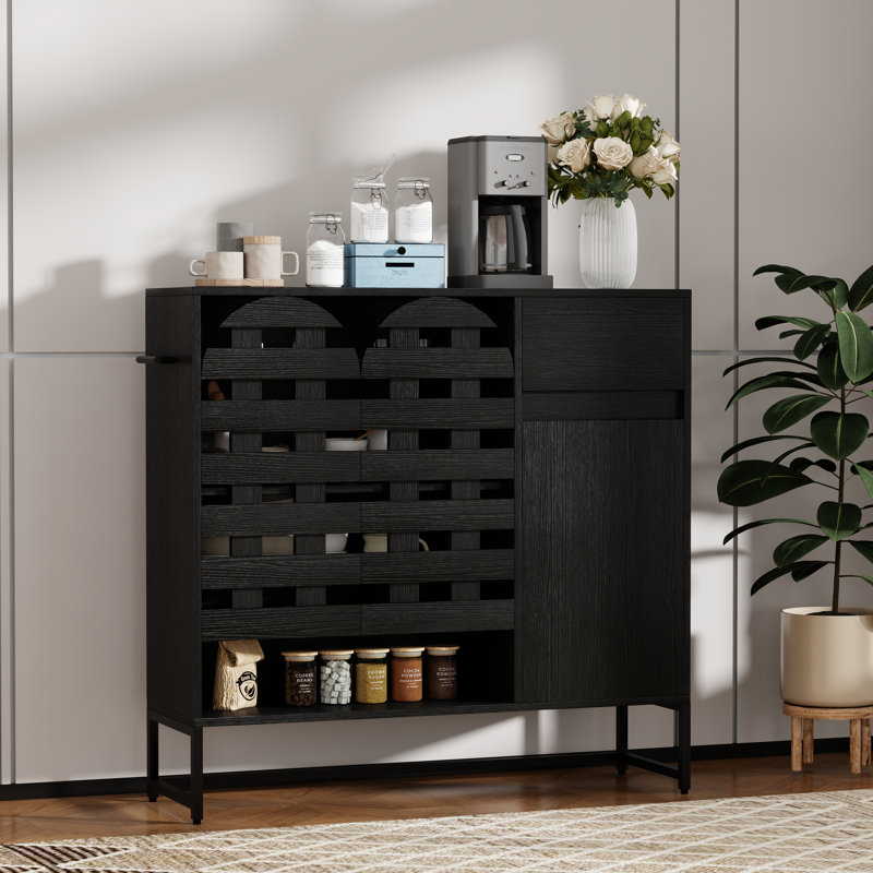 44.49'' Sideboard Storage Cabinet With Doors And Drawer, Black